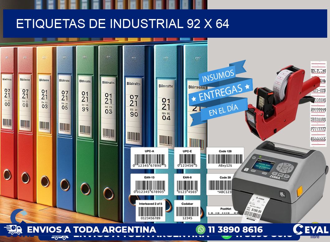 etiquetas de industrial 92 x 64