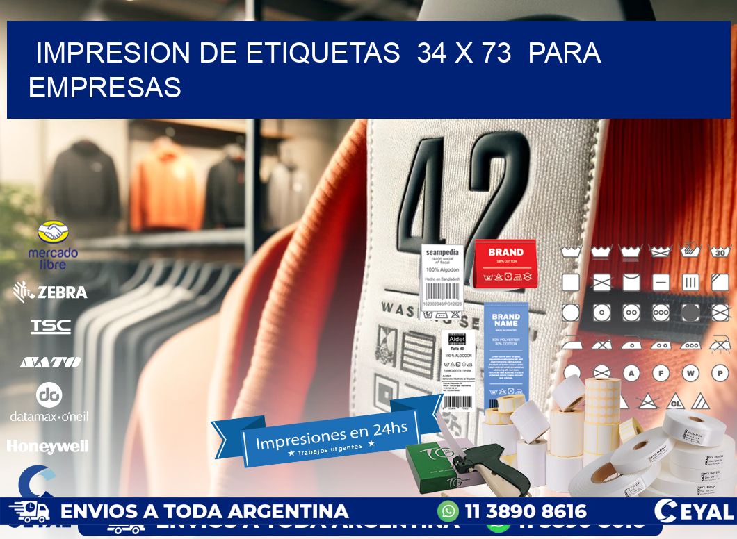 impresion de etiquetas  34 x 73  para empresas