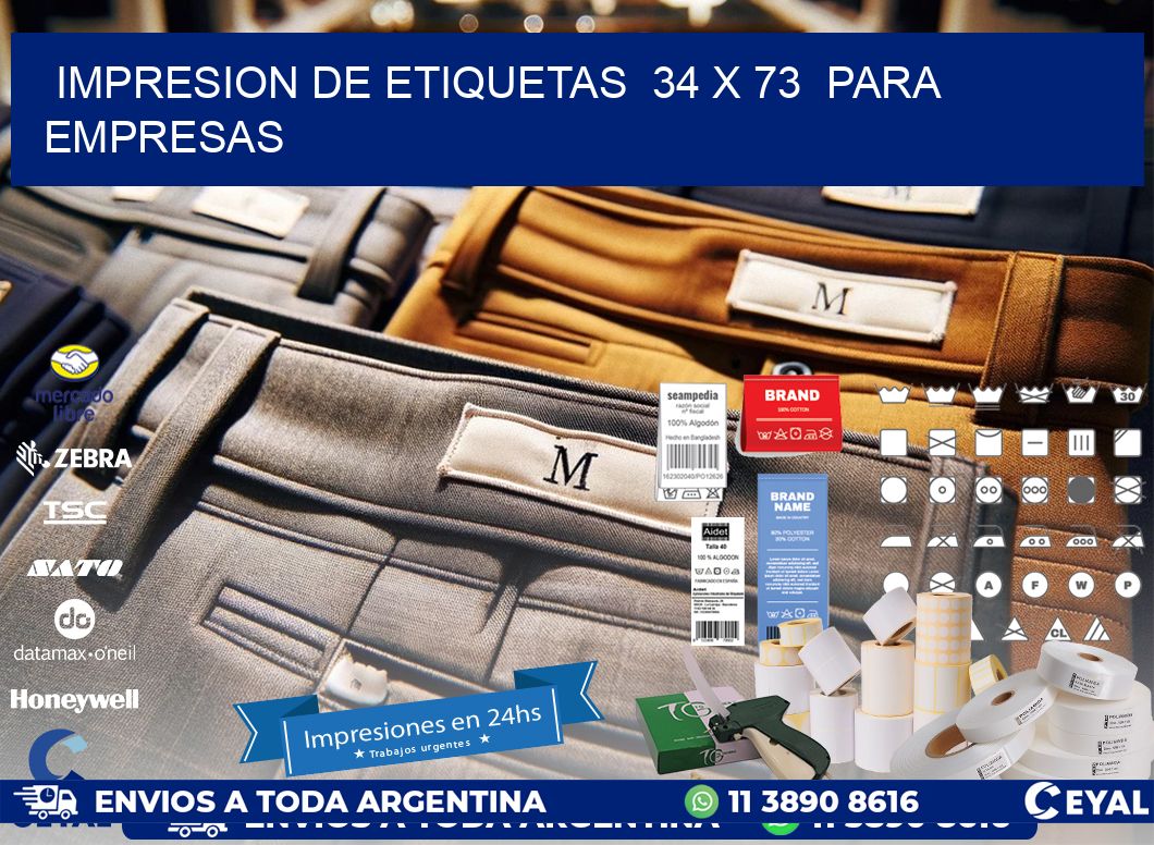 impresion de etiquetas  34 x 73  para empresas