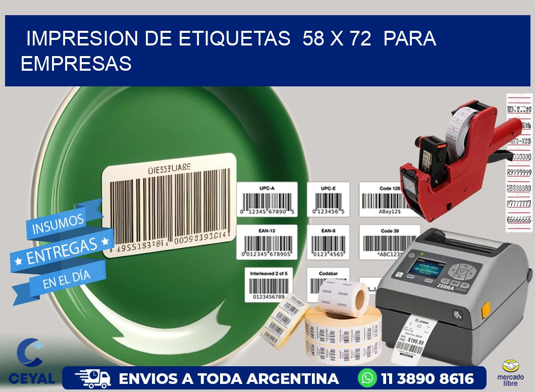 impresion de etiquetas  58 x 72  para empresas