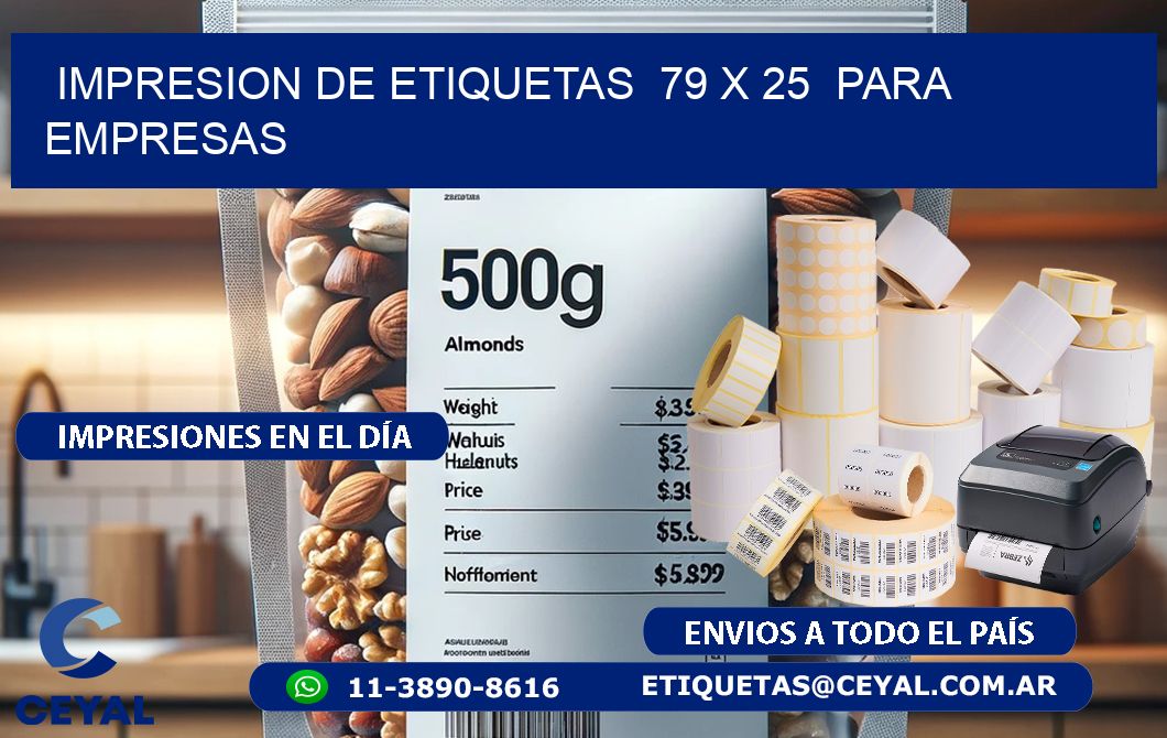 impresion de etiquetas  79 x 25  para empresas