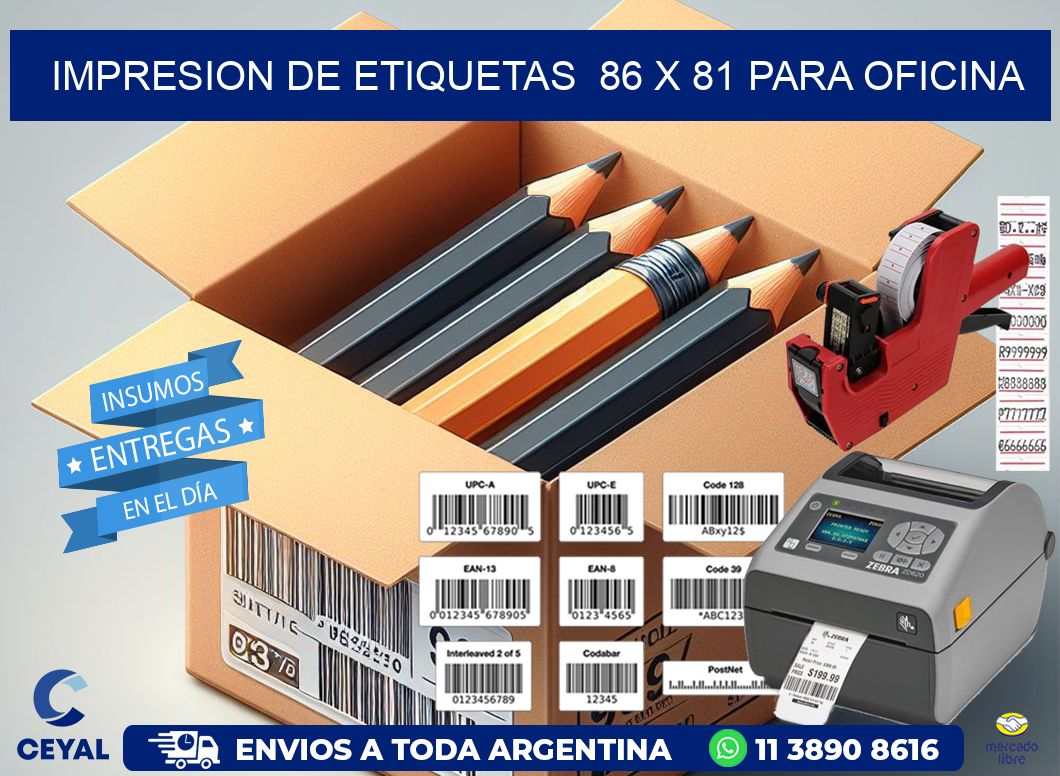 impresion de etiquetas  86 x 81 para oficina