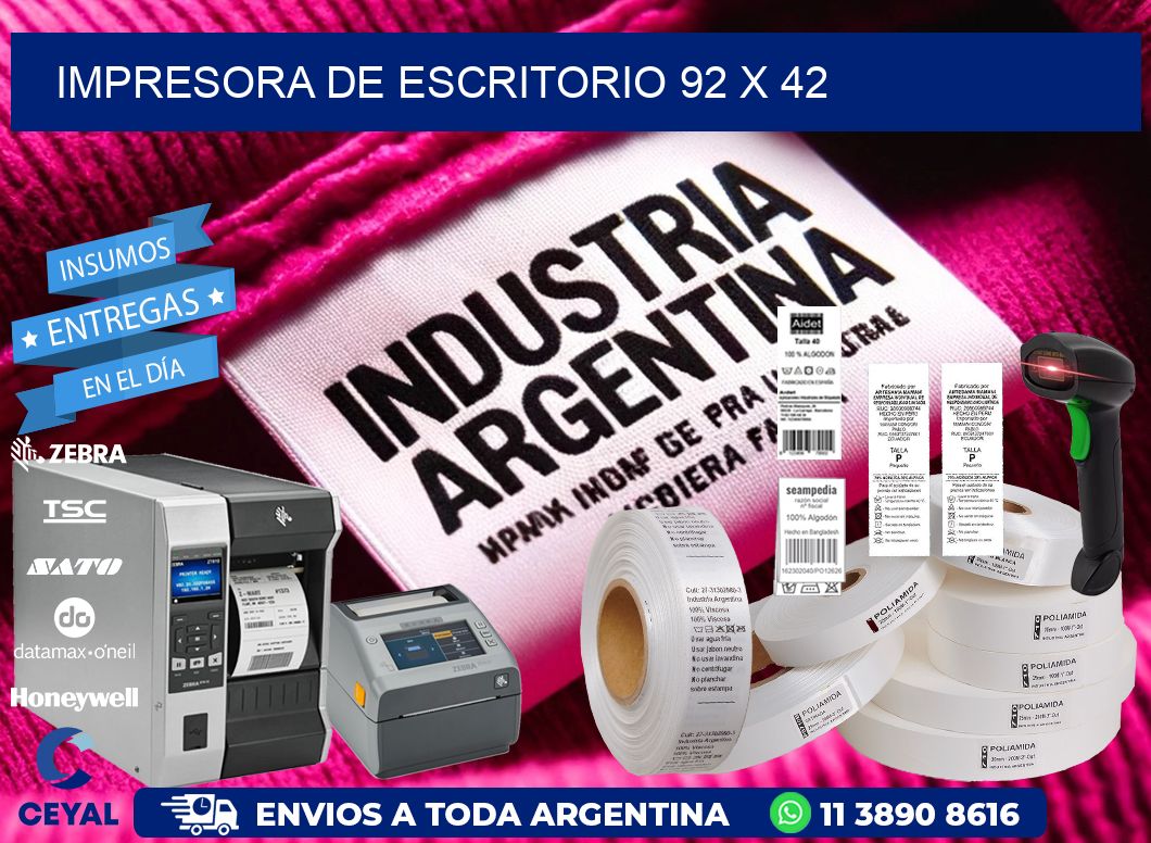 impresora de escritorio 92 x 42
