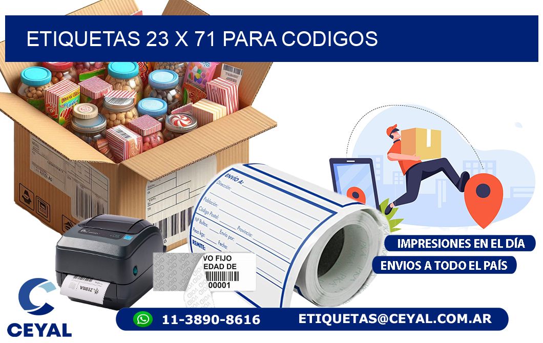 ETIQUETAS 23 x 71 PARA CODIGOS