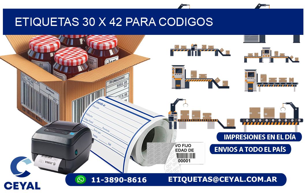 ETIQUETAS 30 x 42 PARA CODIGOS