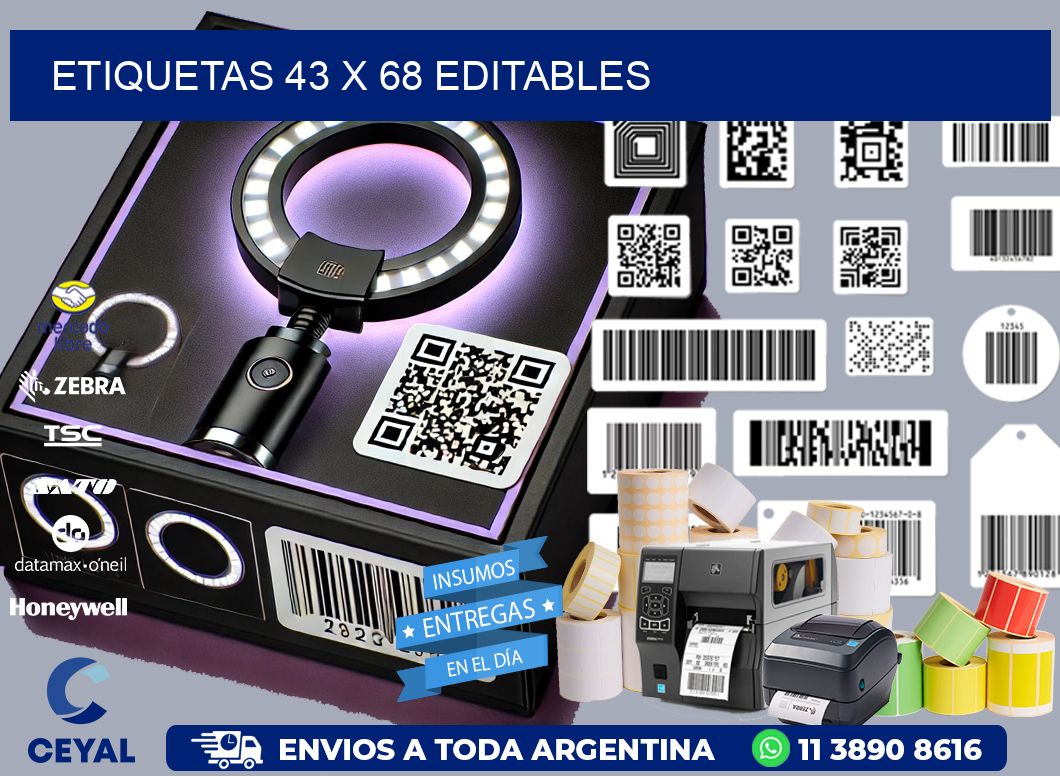 ETIQUETAS 43 x 68 EDITABLES