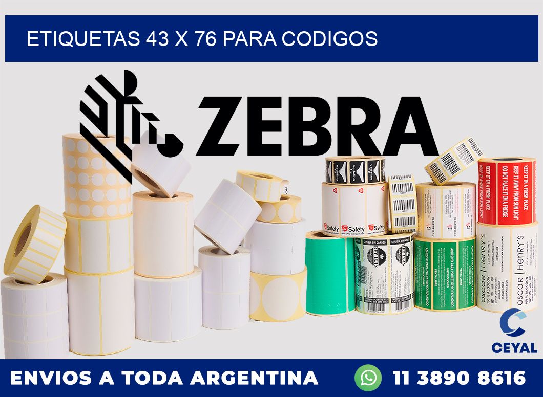 ETIQUETAS 43 x 76 PARA CODIGOS
