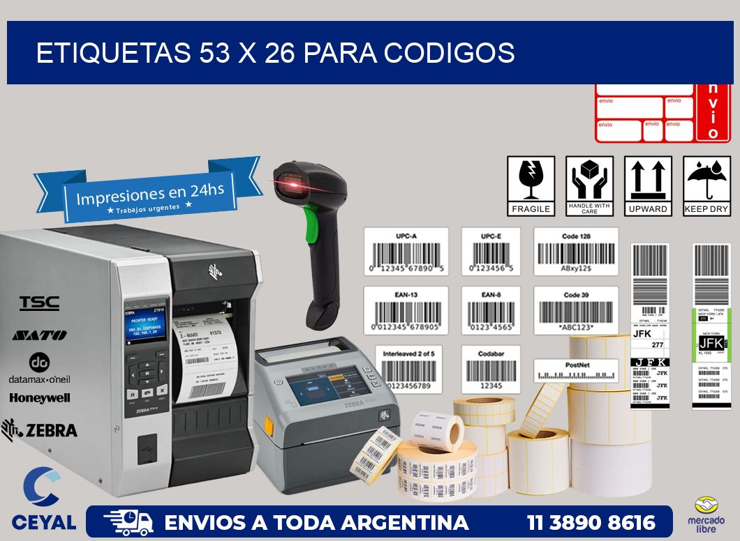 ETIQUETAS 53 x 26 PARA CODIGOS