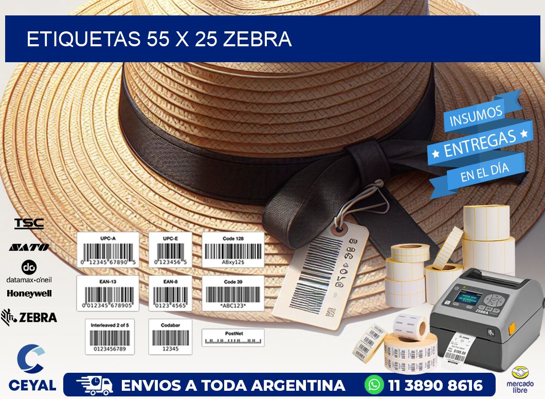 ETIQUETAS 55 x 25 ZEBRA