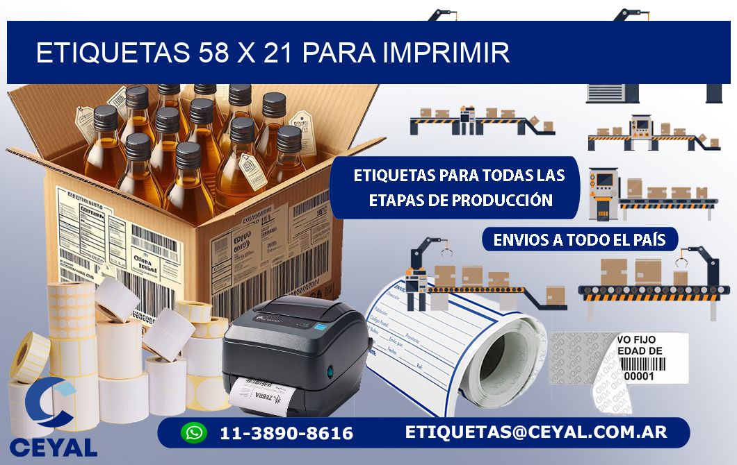 ETIQUETAS 58 x 21 PARA IMPRIMIR