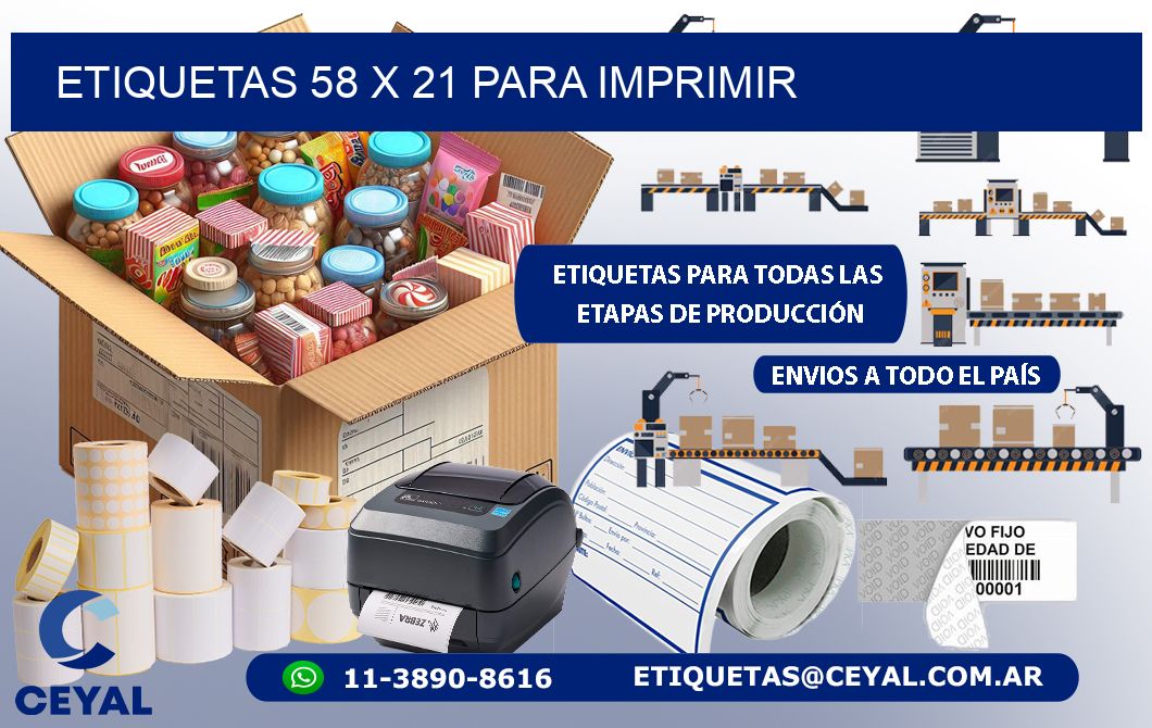 ETIQUETAS 58 x 21 PARA IMPRIMIR