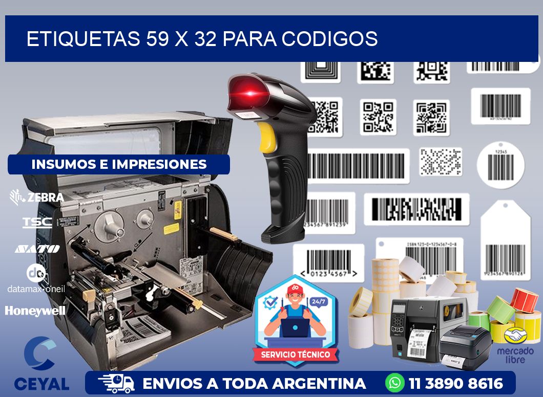 ETIQUETAS 59 x 32 PARA CODIGOS