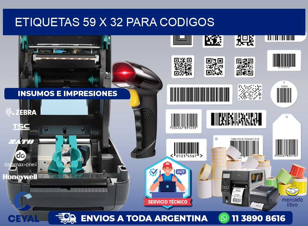 ETIQUETAS 59 x 32 PARA CODIGOS