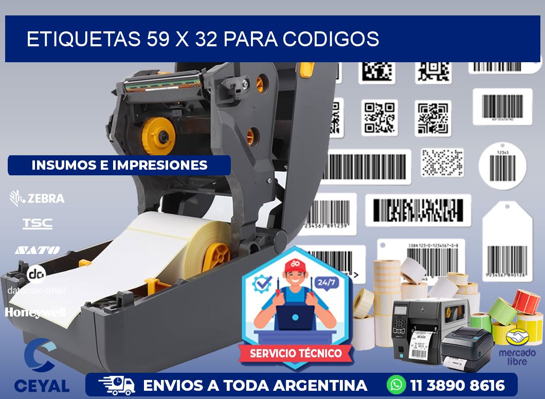 ETIQUETAS 59 x 32 PARA CODIGOS