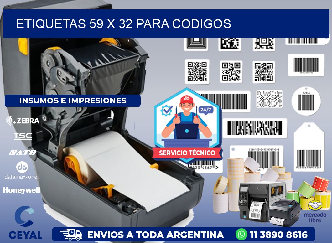 ETIQUETAS 59 x 32 PARA CODIGOS