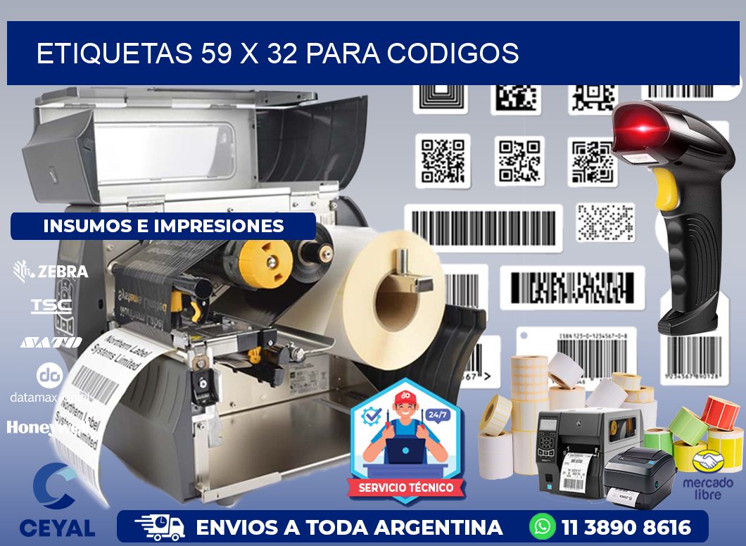 ETIQUETAS 59 x 32 PARA CODIGOS