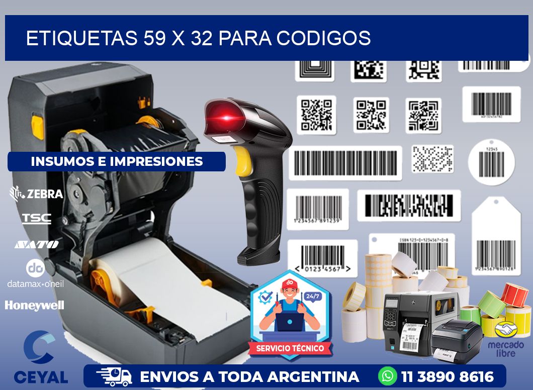 ETIQUETAS 59 x 32 PARA CODIGOS