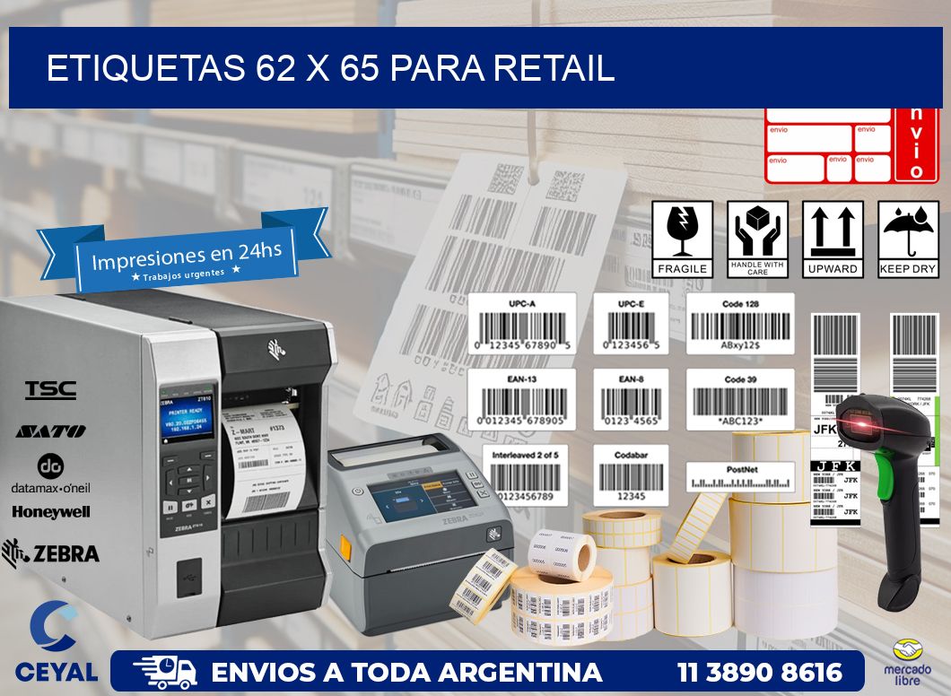 ETIQUETAS 62 x 65 PARA RETAIL