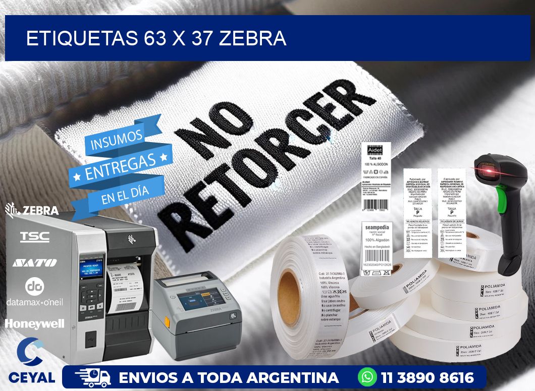 ETIQUETAS 63 x 37 ZEBRA
