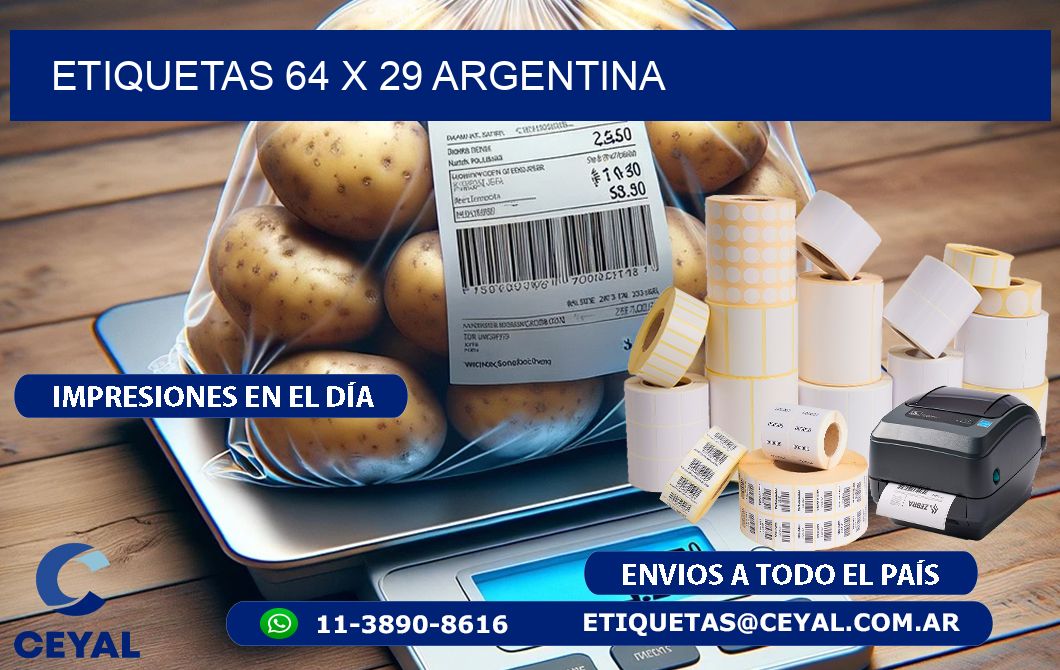 ETIQUETAS 64 x 29 ARGENTINA