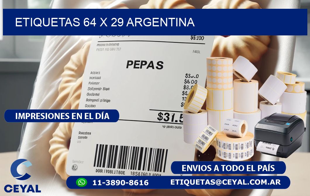 ETIQUETAS 64 x 29 ARGENTINA