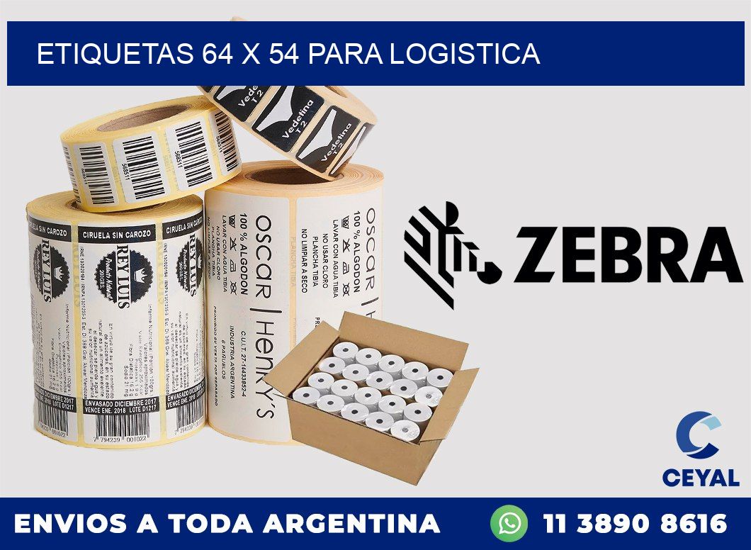 ETIQUETAS 64 x 54 PARA LOGISTICA