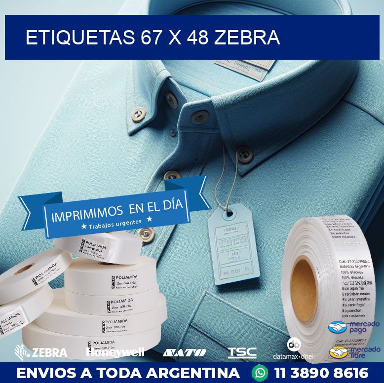 ETIQUETAS 67 x 48 ZEBRA