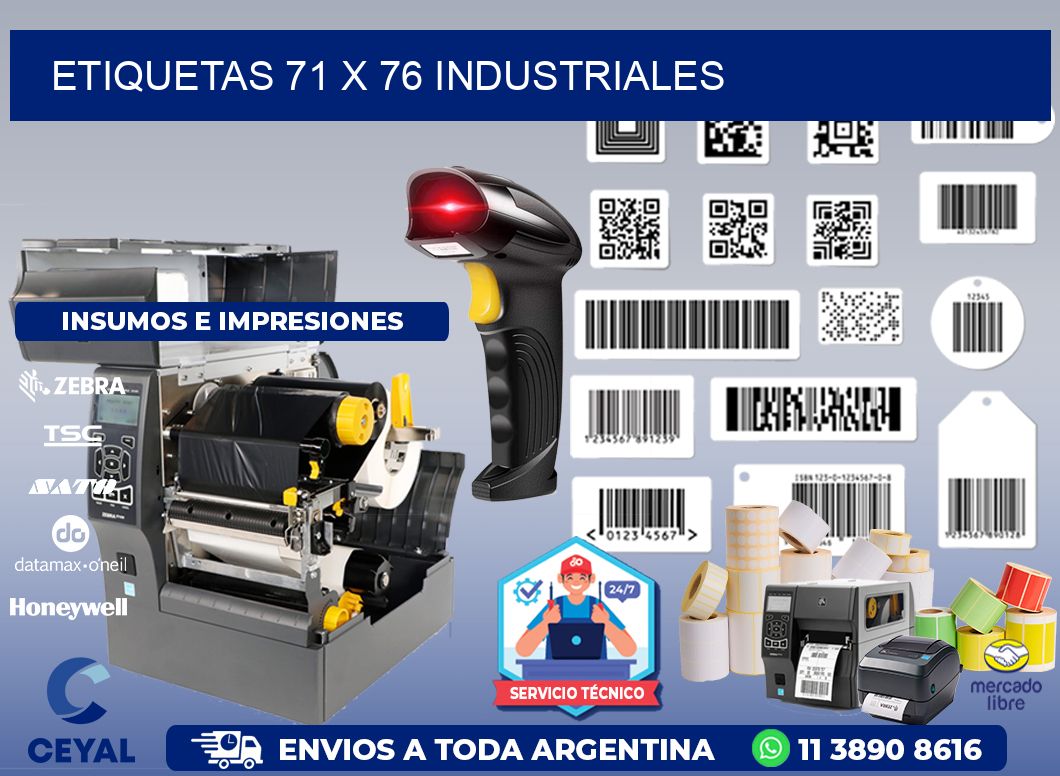 ETIQUETAS 71 x 76 INDUSTRIALES