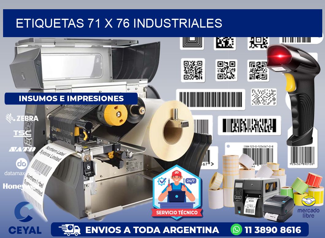 ETIQUETAS 71 x 76 INDUSTRIALES