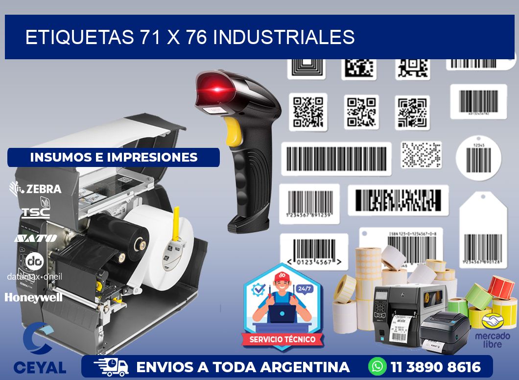 ETIQUETAS 71 x 76 INDUSTRIALES