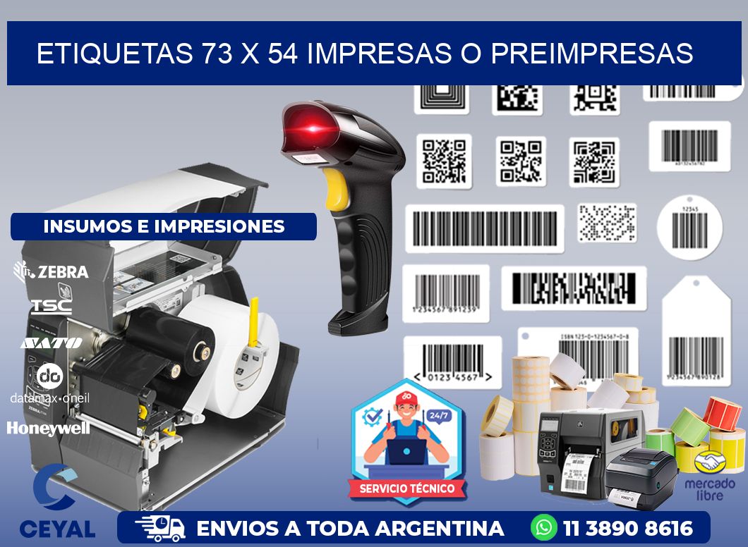 ETIQUETAS 73 x 54 IMPRESAS O PREIMPRESAS