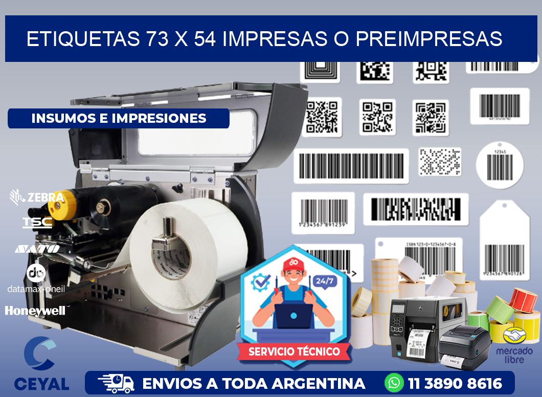 ETIQUETAS 73 x 54 IMPRESAS O PREIMPRESAS