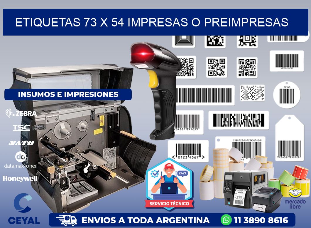ETIQUETAS 73 x 54 IMPRESAS O PREIMPRESAS