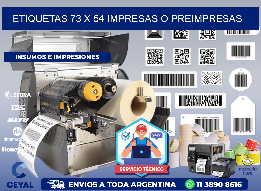 ETIQUETAS 73 x 54 IMPRESAS O PREIMPRESAS