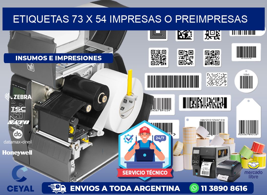ETIQUETAS 73 x 54 IMPRESAS O PREIMPRESAS