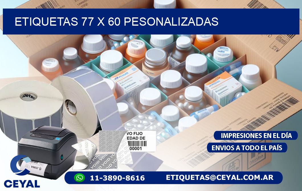ETIQUETAS 77 x 60 PESONALIZADAS