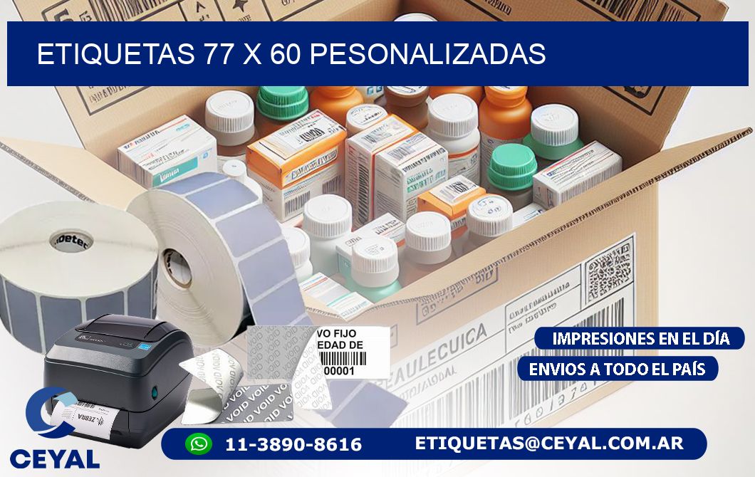 ETIQUETAS 77 x 60 PESONALIZADAS