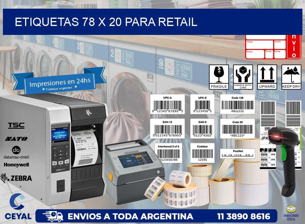 ETIQUETAS 78 x 20 PARA RETAIL