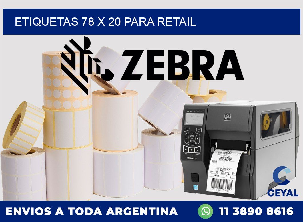 ETIQUETAS 78 x 20 PARA RETAIL