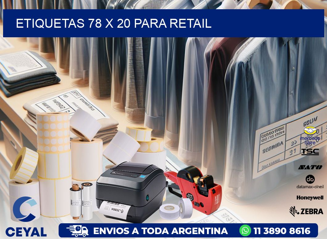 ETIQUETAS 78 x 20 PARA RETAIL