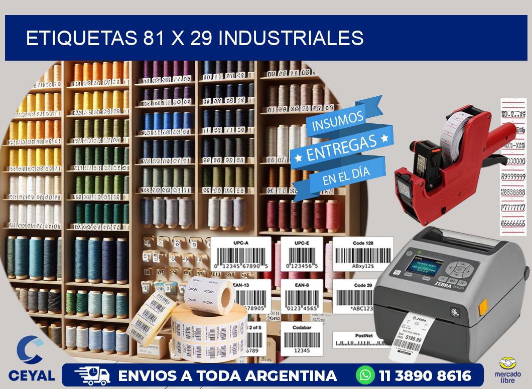 ETIQUETAS 81 x 29 INDUSTRIALES