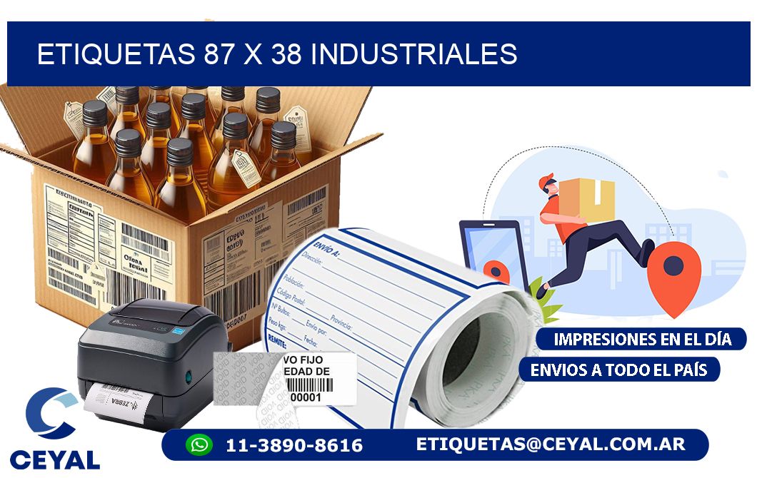 ETIQUETAS 87 x 38 INDUSTRIALES