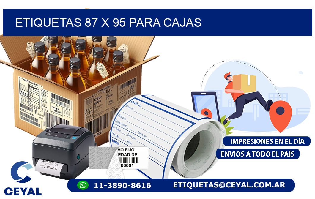 ETIQUETAS 87 x 95 PARA CAJAS