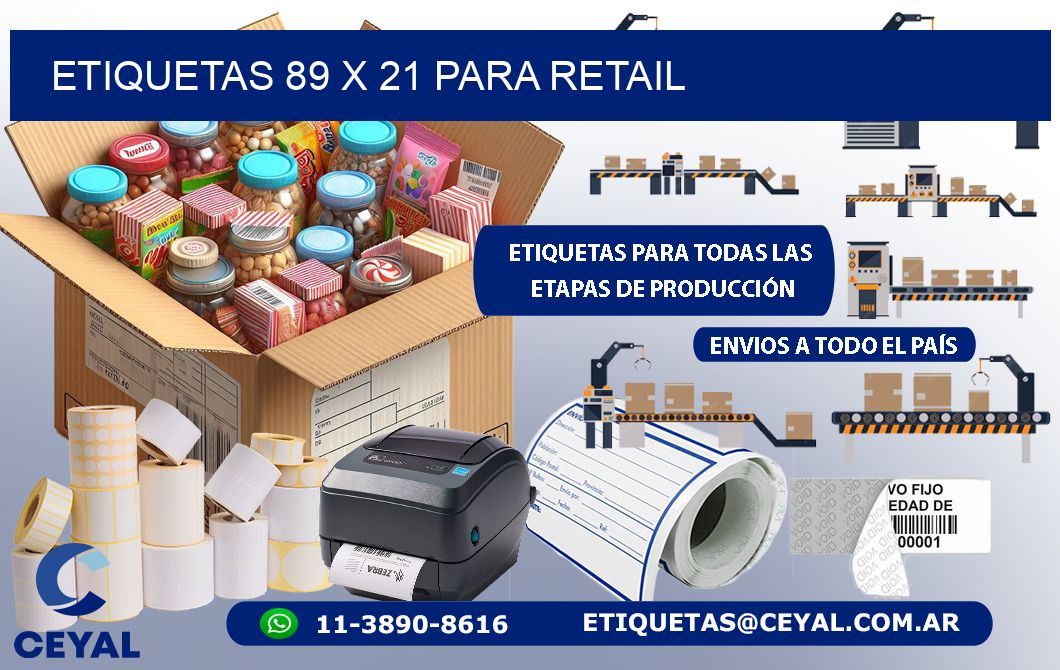 ETIQUETAS 89 x 21 PARA RETAIL