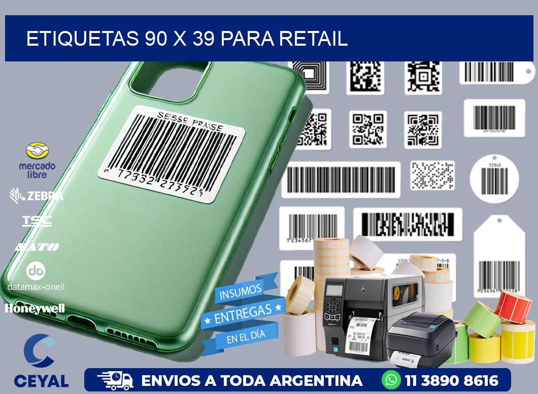 ETIQUETAS 90 x 39 PARA RETAIL