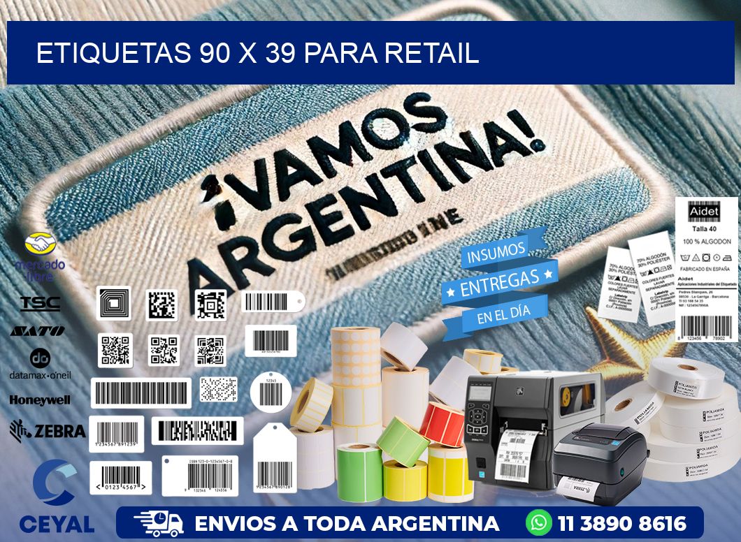 ETIQUETAS 90 x 39 PARA RETAIL