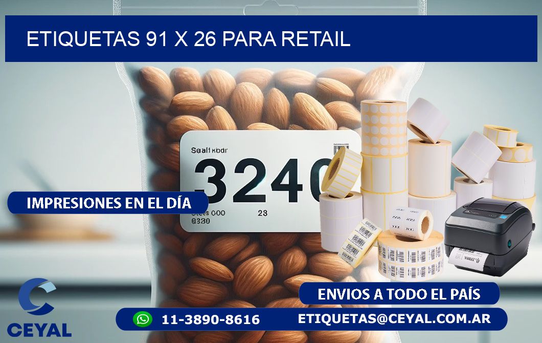 ETIQUETAS 91 x 26 PARA RETAIL