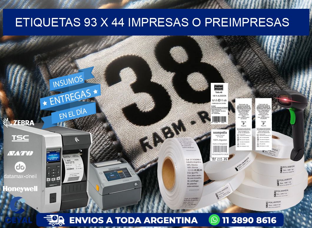 ETIQUETAS 93 x 44 IMPRESAS O PREIMPRESAS