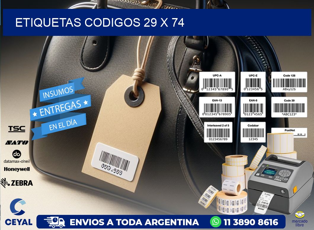 etiquetas codigos 29 x 74
