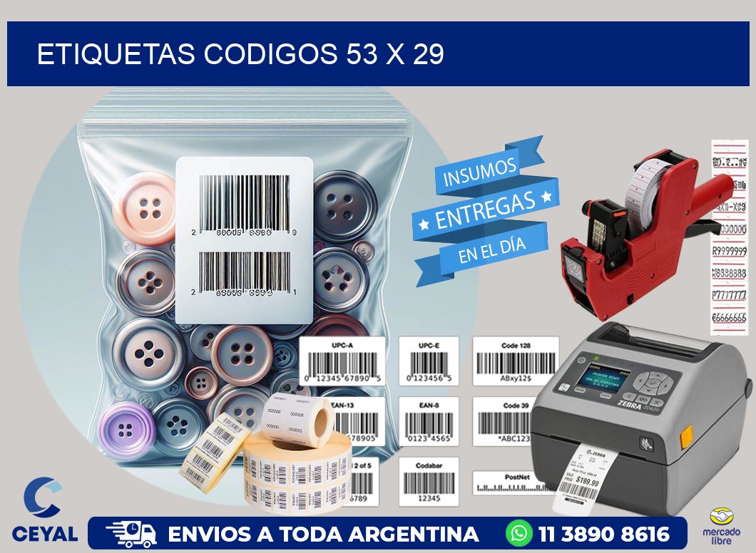 etiquetas codigos 53 x 29